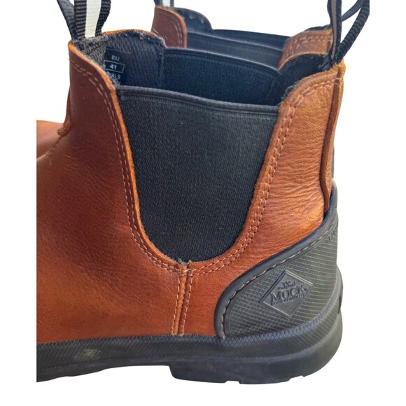 Muck Boots Men's Size 8 E Chore Farm Caramel Leather Waterproof Chelsea Boots - Picture 8 of 11